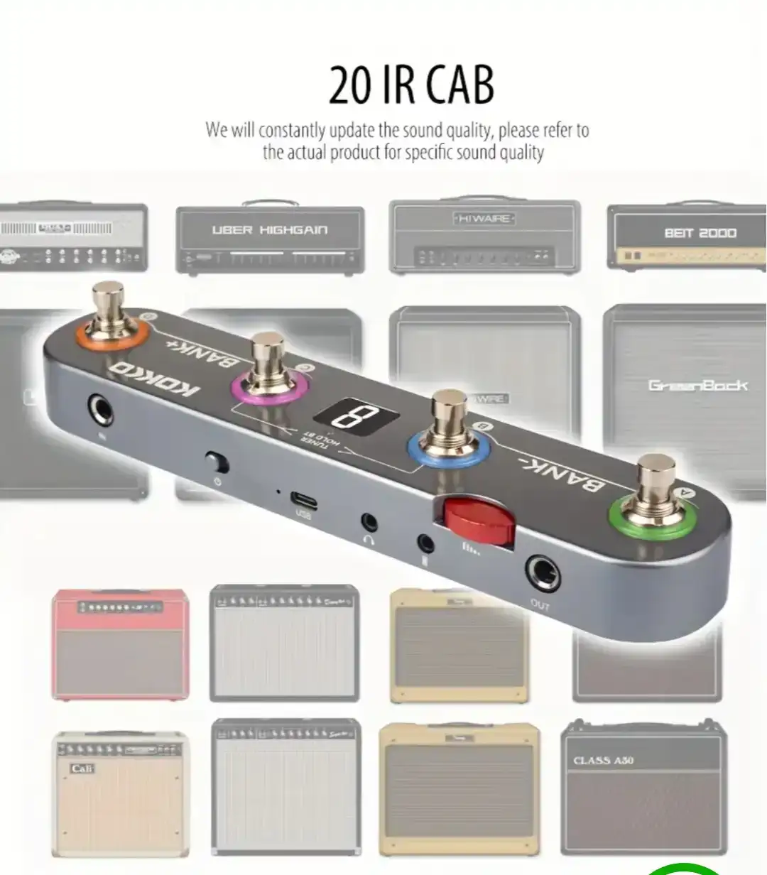 Pedal Multiefectos para Guitarra Bajo 20 IR KOKKO MVave