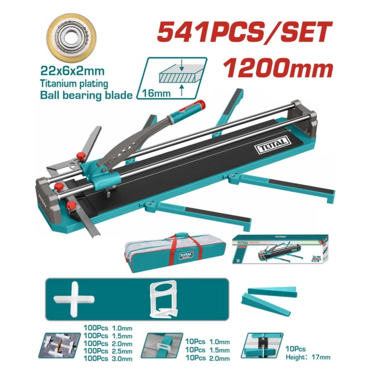 THTC12008-TTVLI20015 Cortador de mayolica 120cm + vibrador de mayolica 50kg 20v total 2