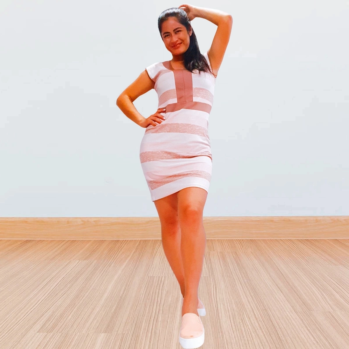 Vestido rayas chocolate
