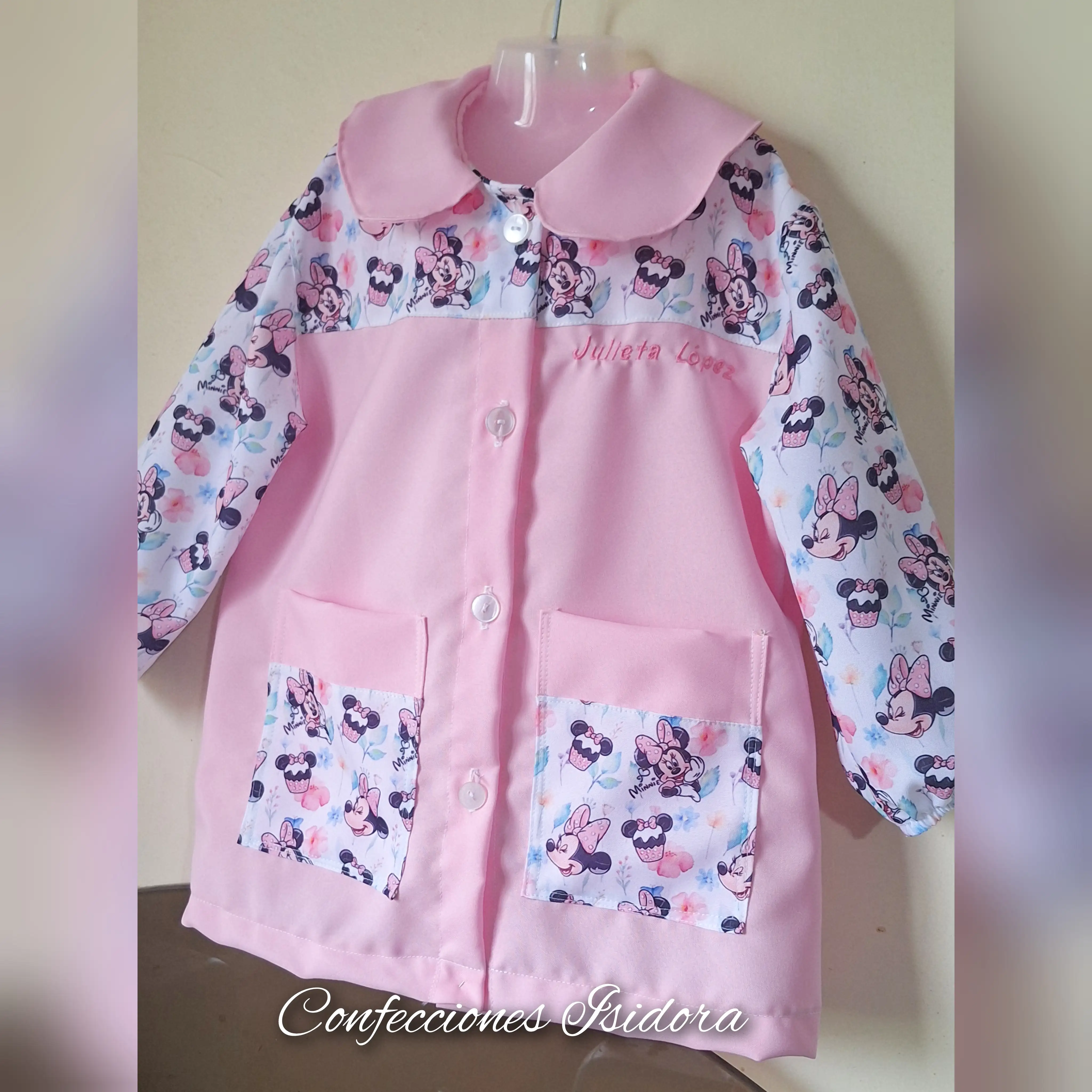 Delantal minnie , rosado 2