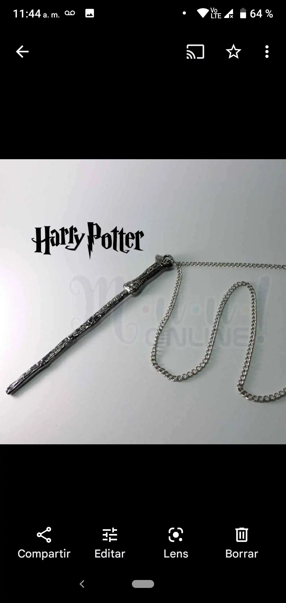 Cadena varita Harry Potter 