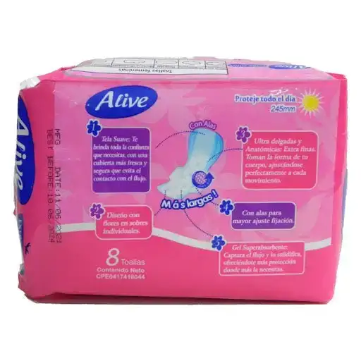 Toallas Alive Rosado 8 Uni 2