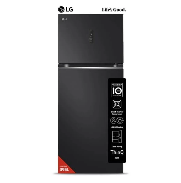 Heladera LG vt40mpm 395lts inverter negro matte