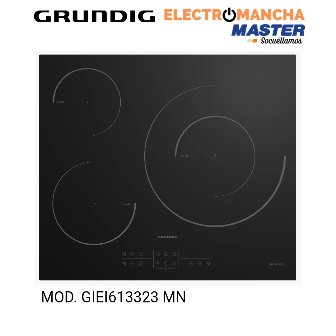 ENCIMERA INDUCCION GRUNDIG GIEI 613323 MN 3 FUEGOS HARO 32 CM. 7200W