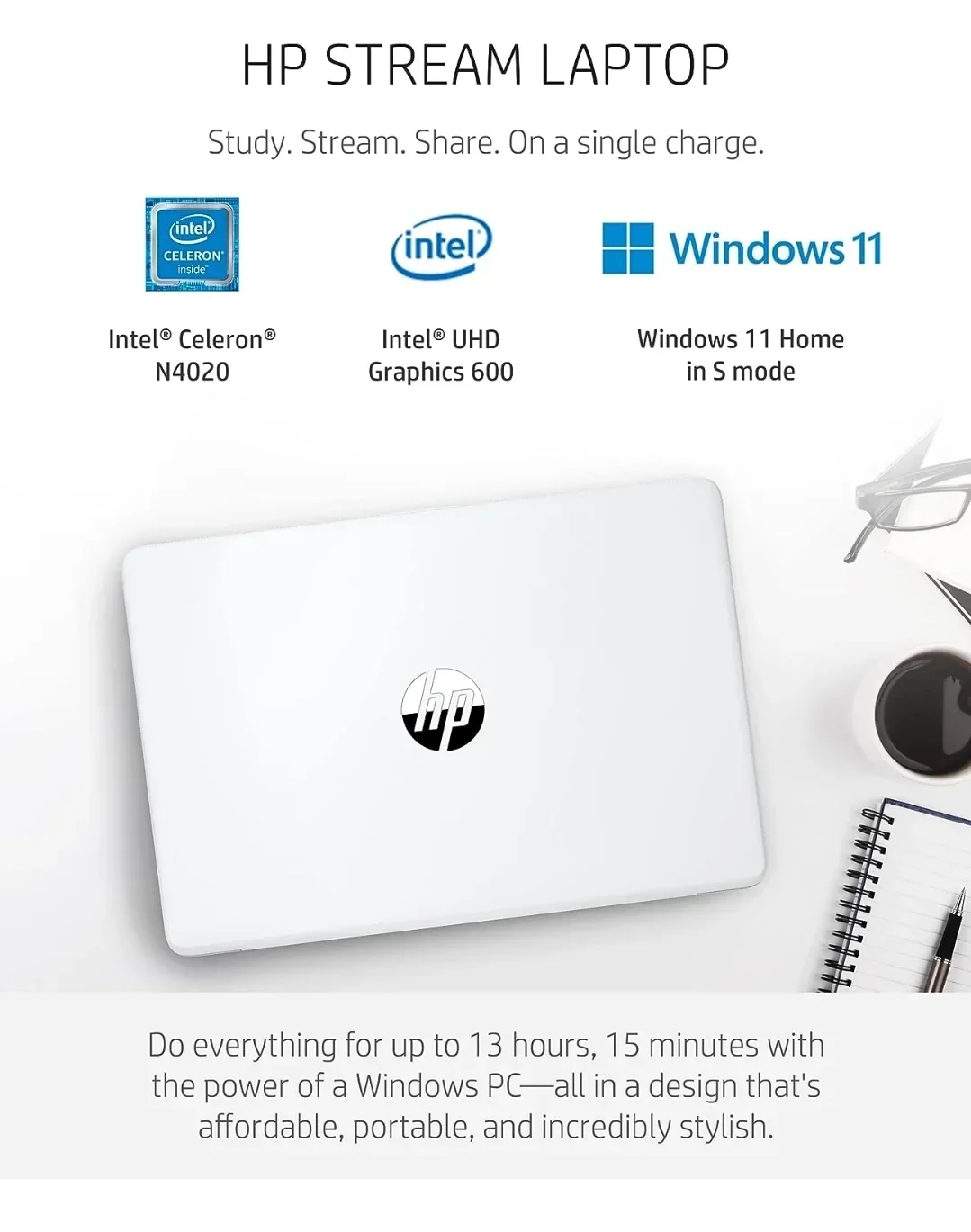 Laptop HP Stream HD de 11.6  2