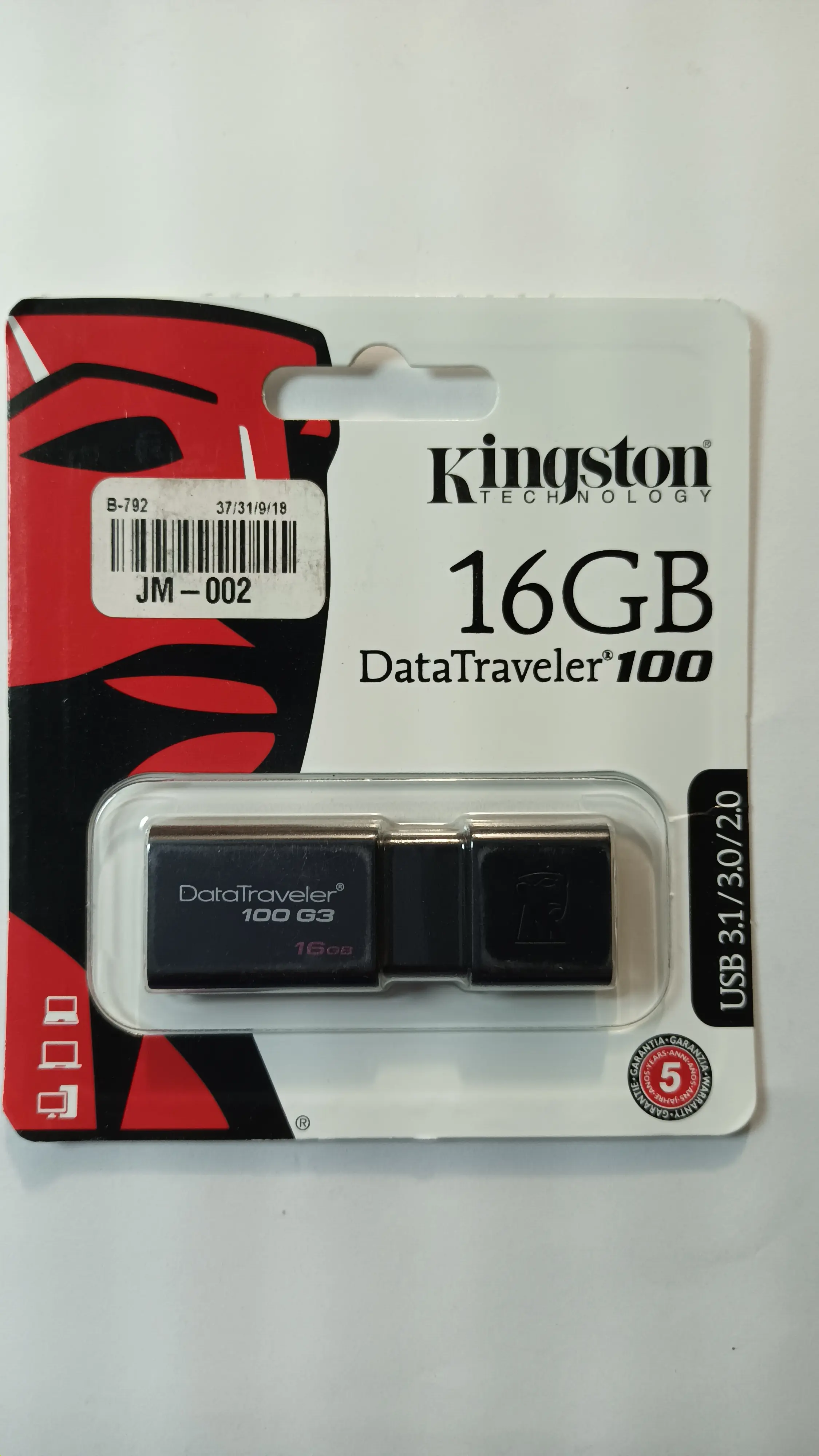 MEMORIA KINGSTON USB 16GB DT100