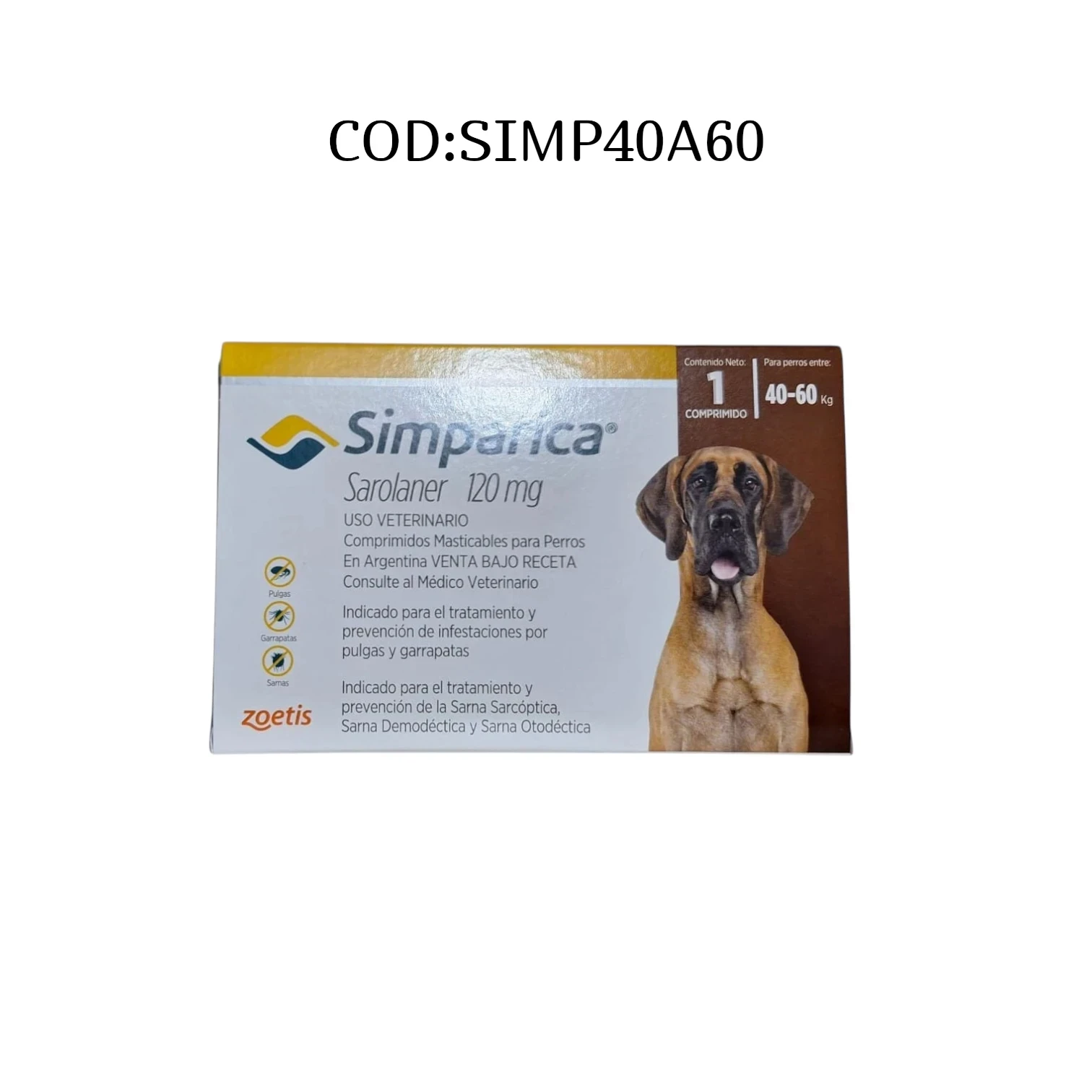 COMPRIMIDO SIMPARICA 40 A 60