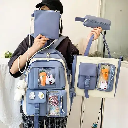Mochila Con 6 Compartimentos, Bolsa Y 2 Bolsas Pequeñas  3