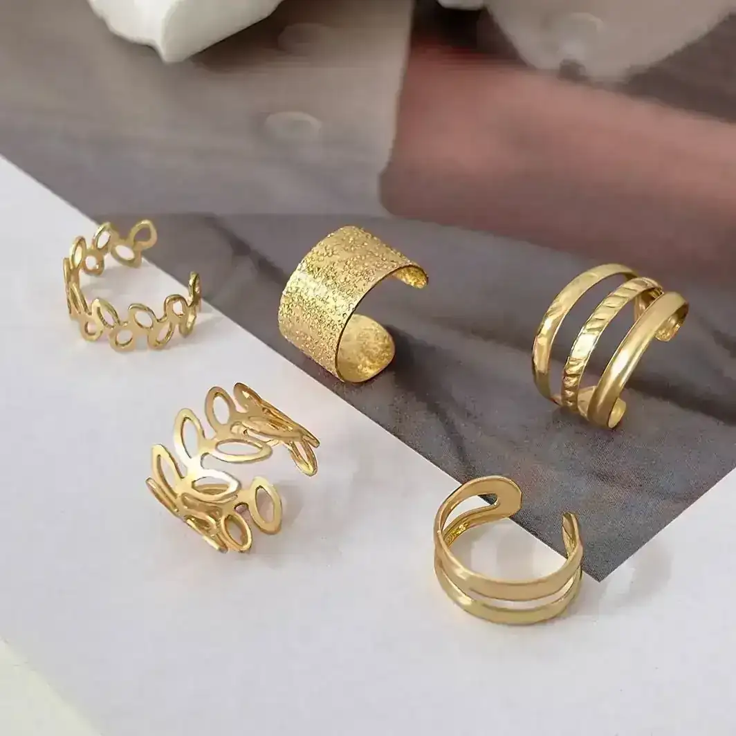 Set x5 Ear Cuff Ruby Dorados REF: B06 2