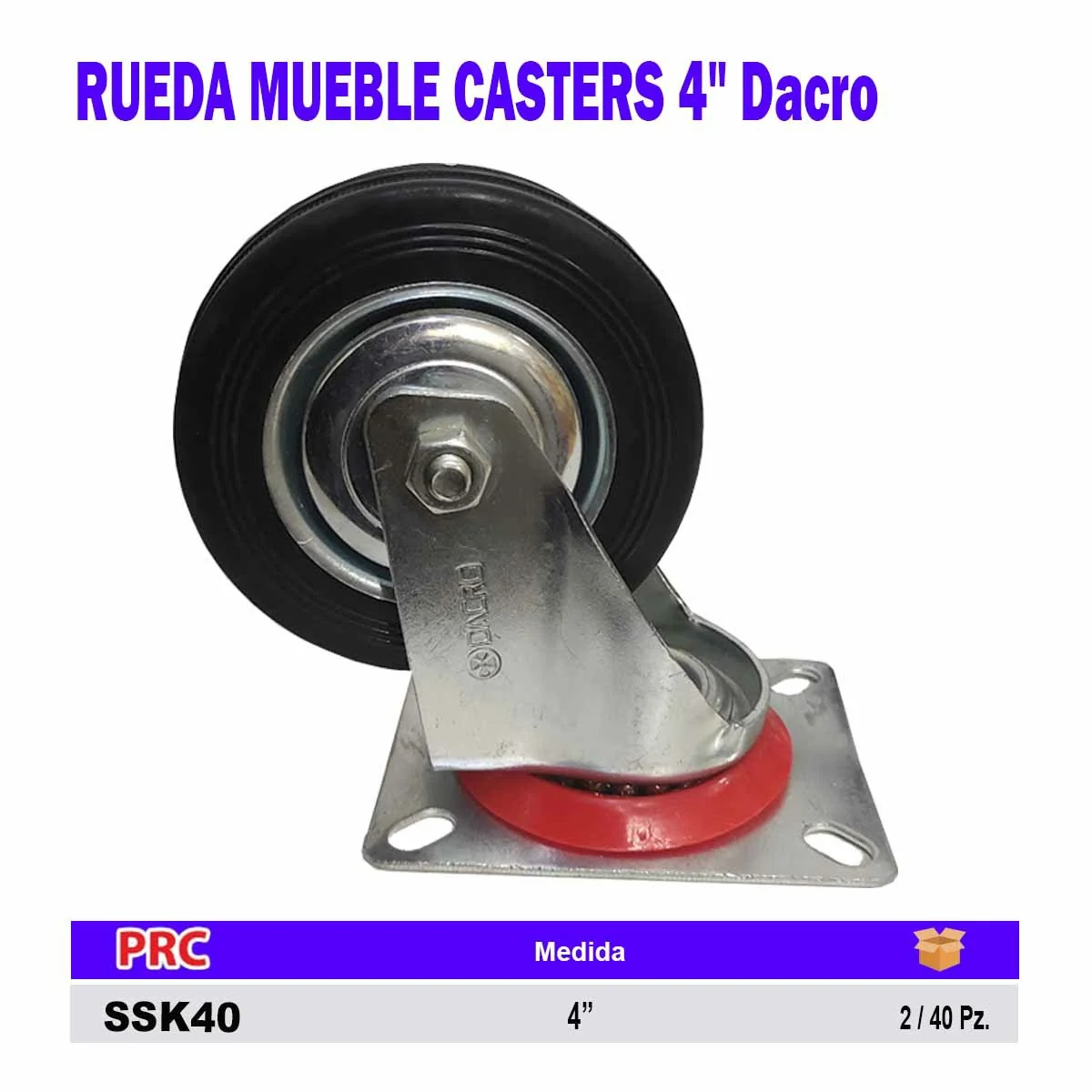 RUEDA MUEBLE CASTERS 4" Dacro (RDG004)