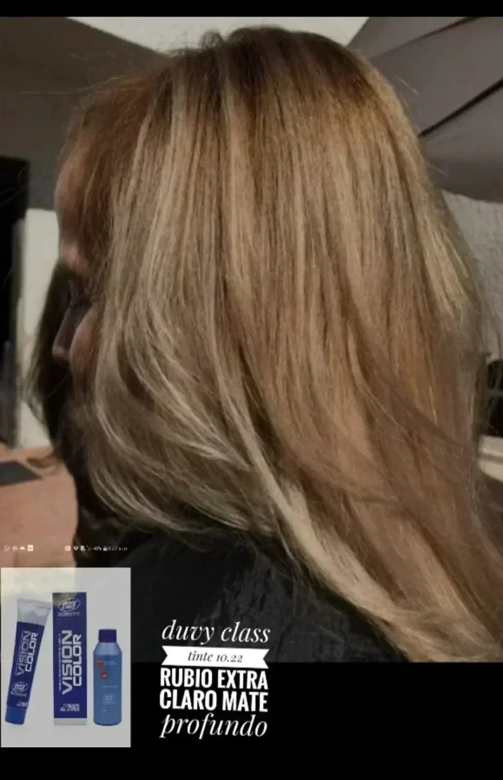 duvy class tinte 10.22 rubio extra claro mate profundo