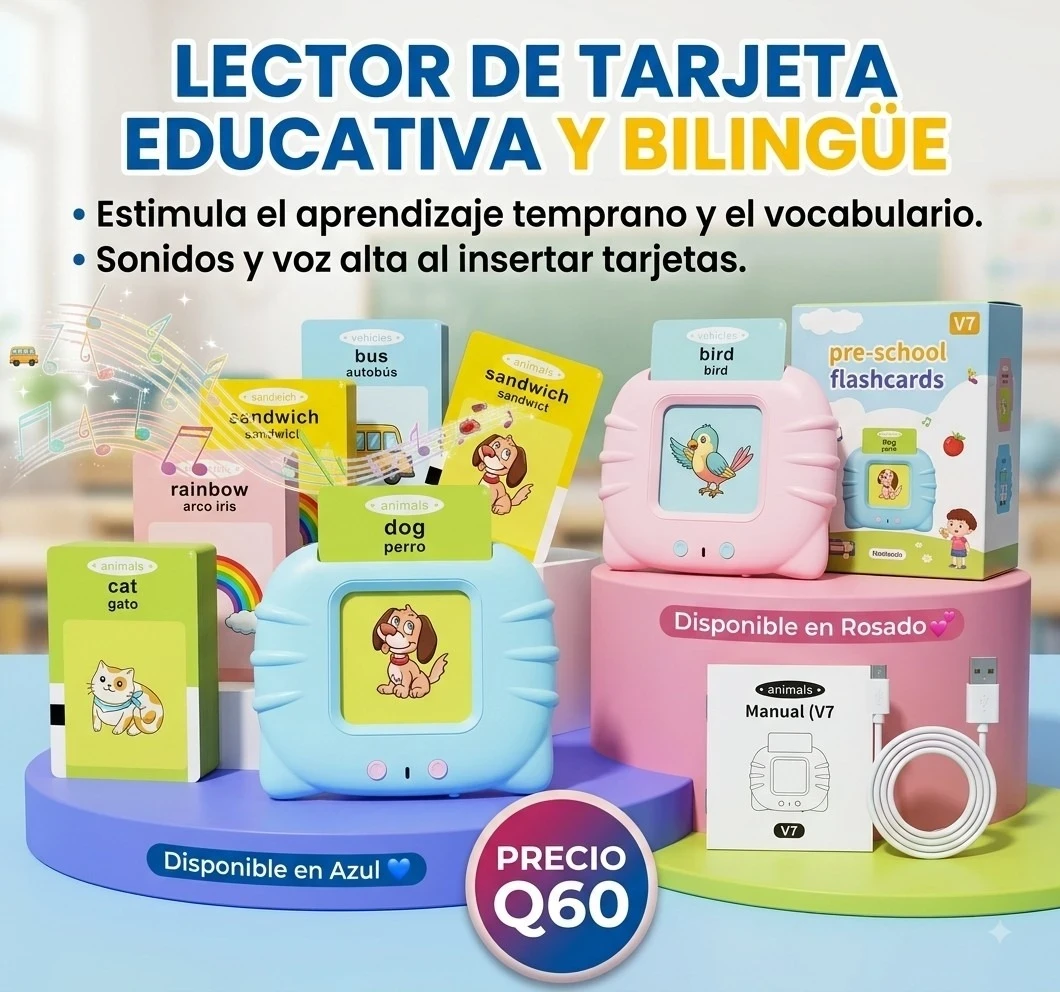 LECTOR de tarjetas educativas BILINGÜE 