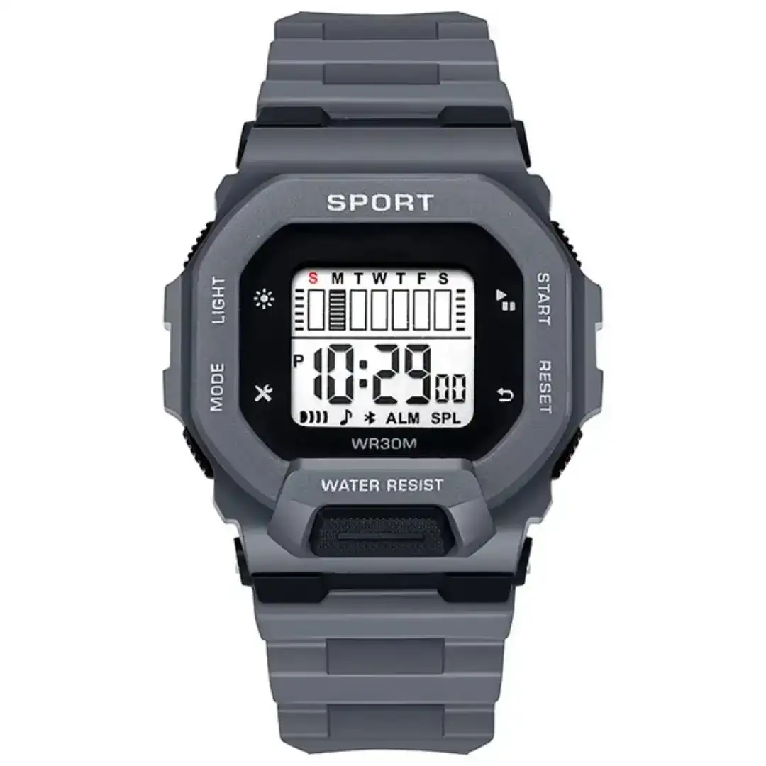 Reloj Deportivo Digital Cuadrado Gris