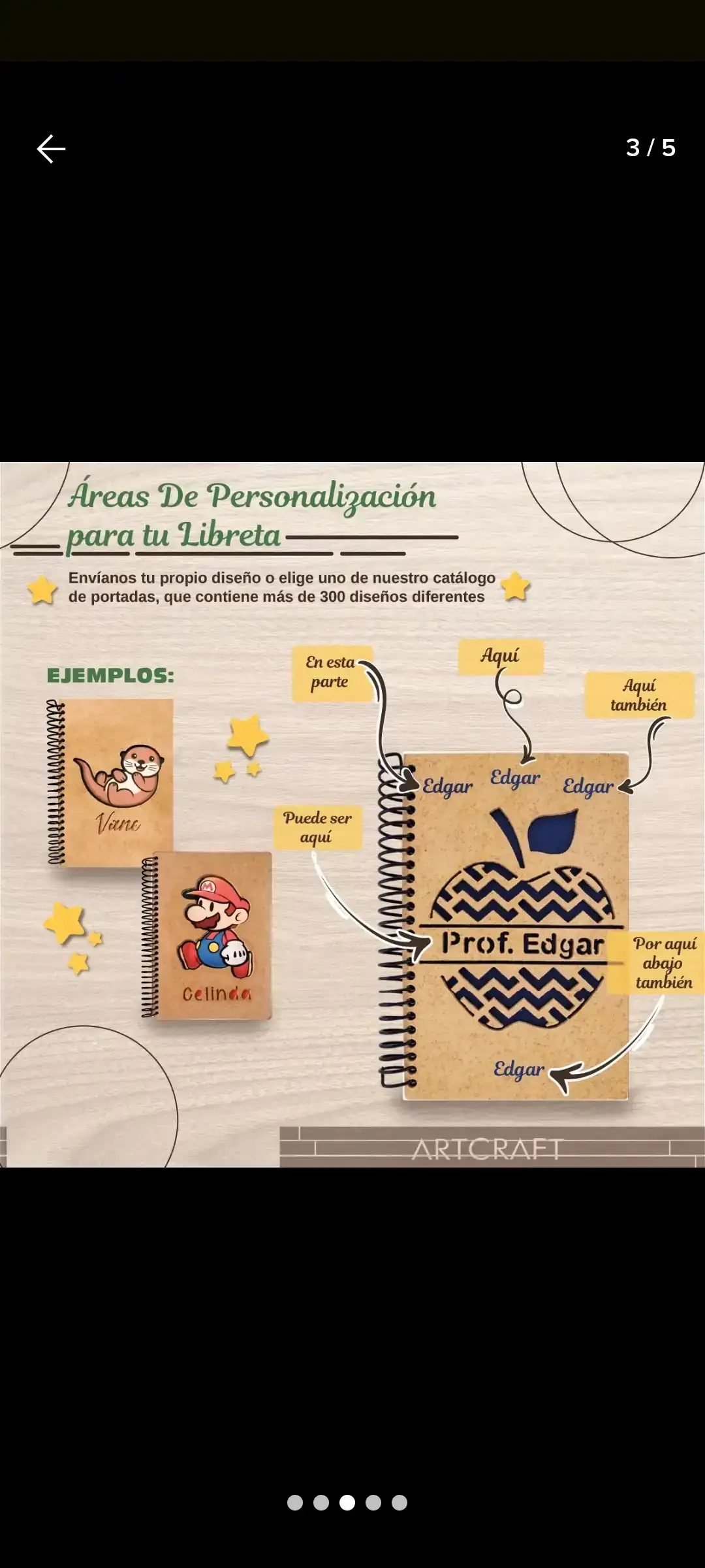 Libreta personalizada 90 hojas cuadros o rayas  4