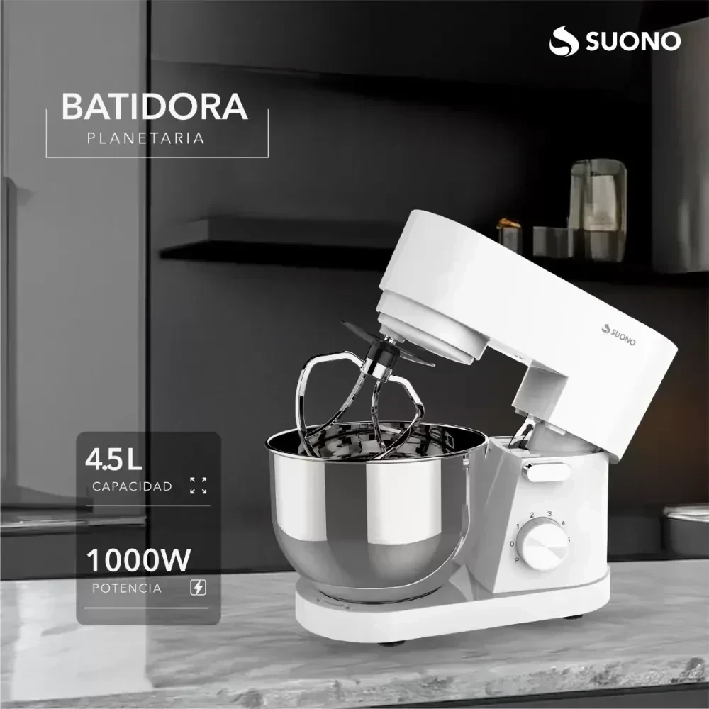 Batidora Planetaria Suono Hog0165 1000w BLANCO / NEGRO 4