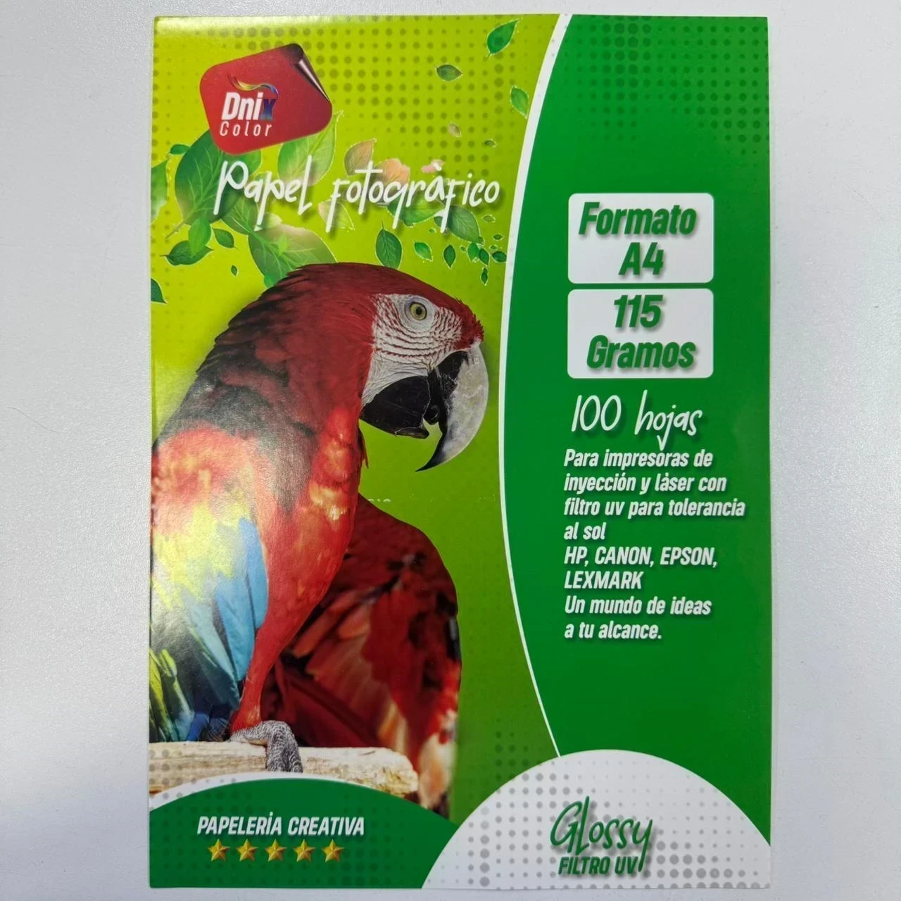 Papel Fotografico Glossy Filtro UV A4 115 Gramos 100 hojas