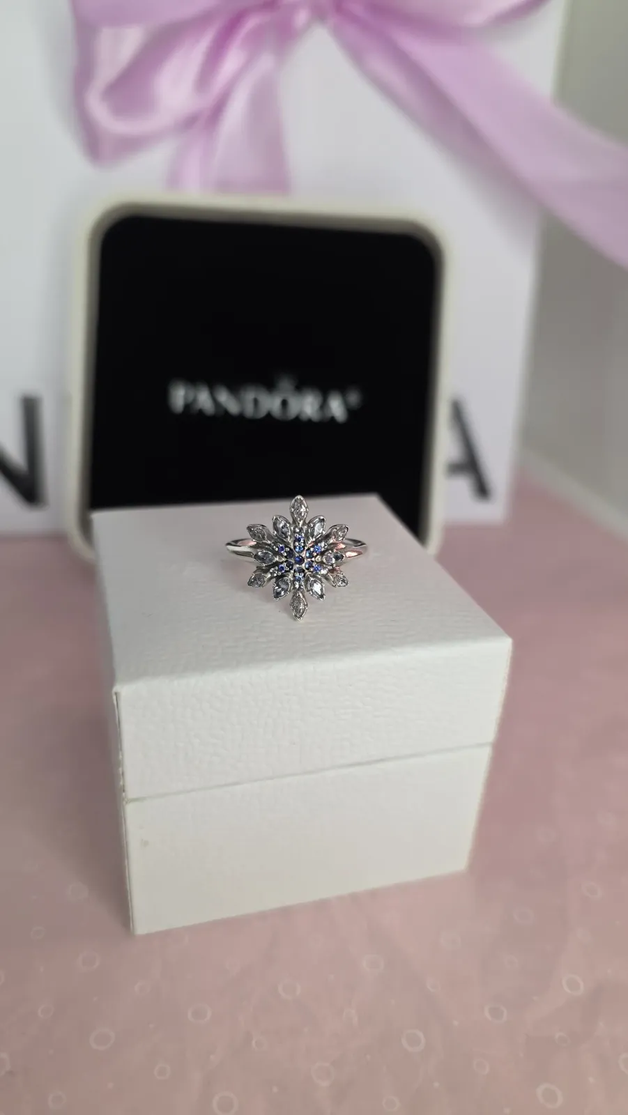 Pandora Crystalized Snowflake silver ring  3