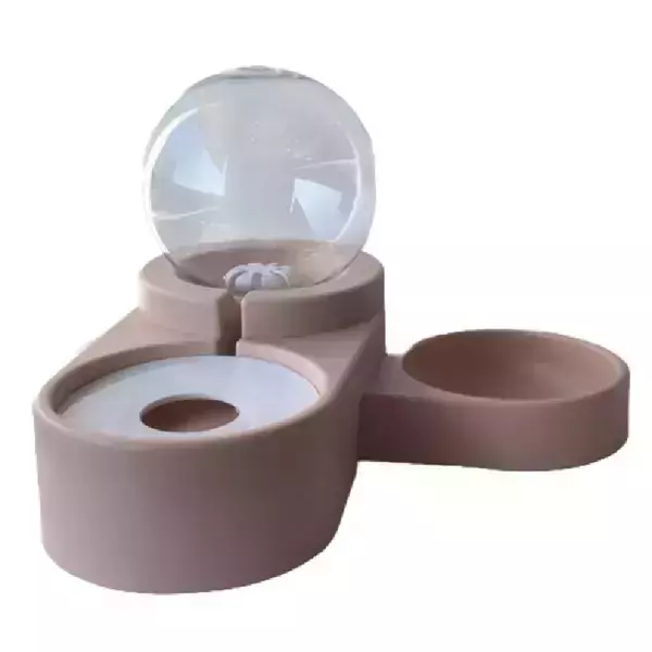 Dispensador de agua automático charola de alimentos color rosa  4