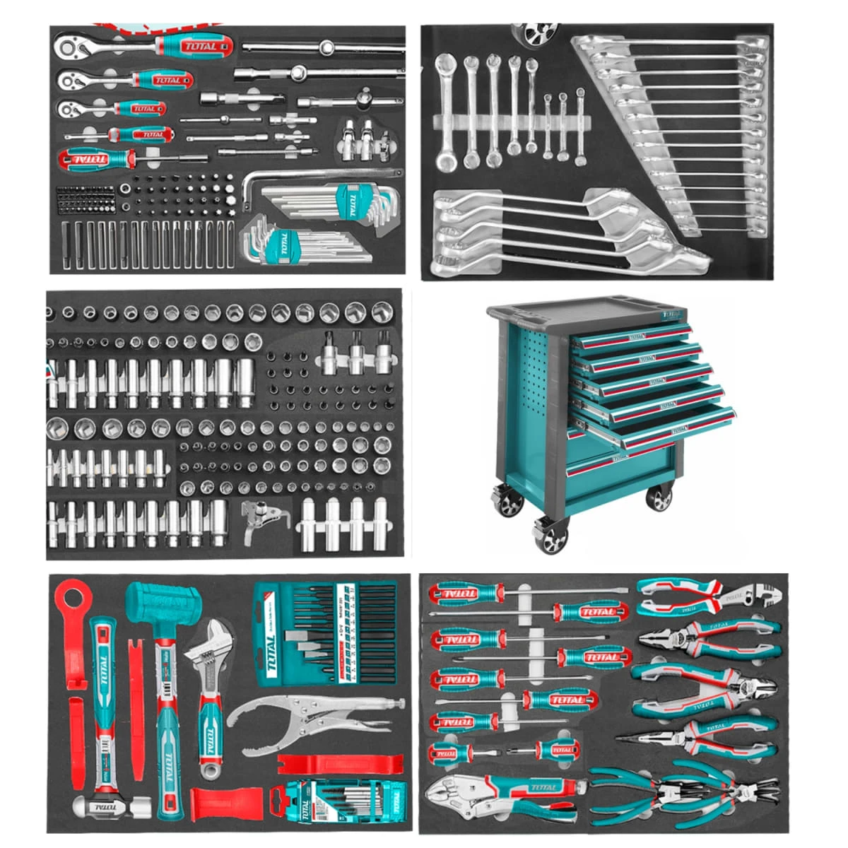 THPTCS83692 Gabinete metalico 7 cajones + llave de impacto 850nm + 369 herramientas total  6