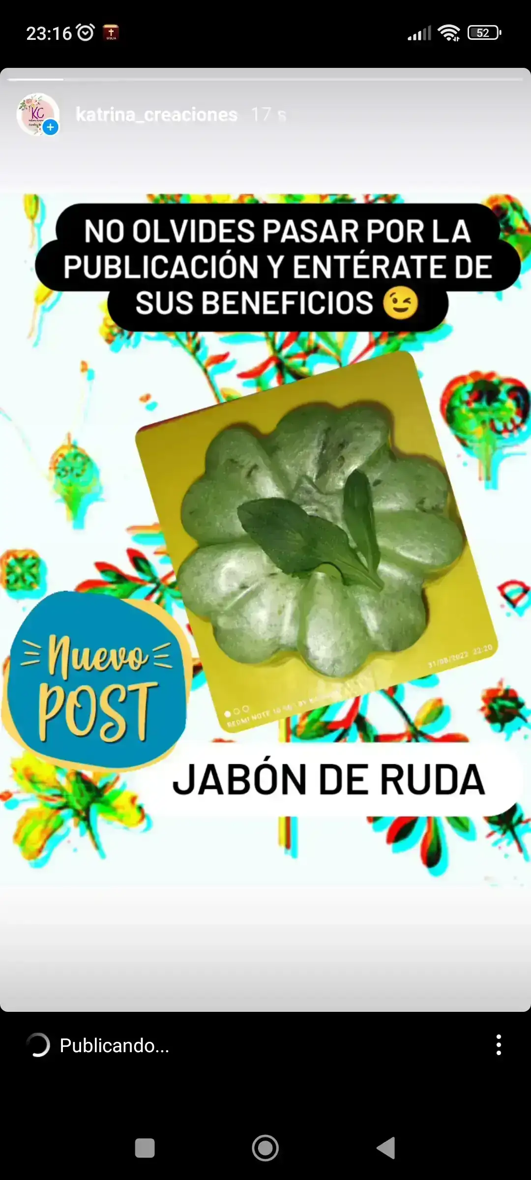Jabon glicerinado de ruda limoieza y purificación.  2
