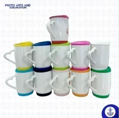 Mug Blanco Oreja Corazon Tapa y Base Silicona