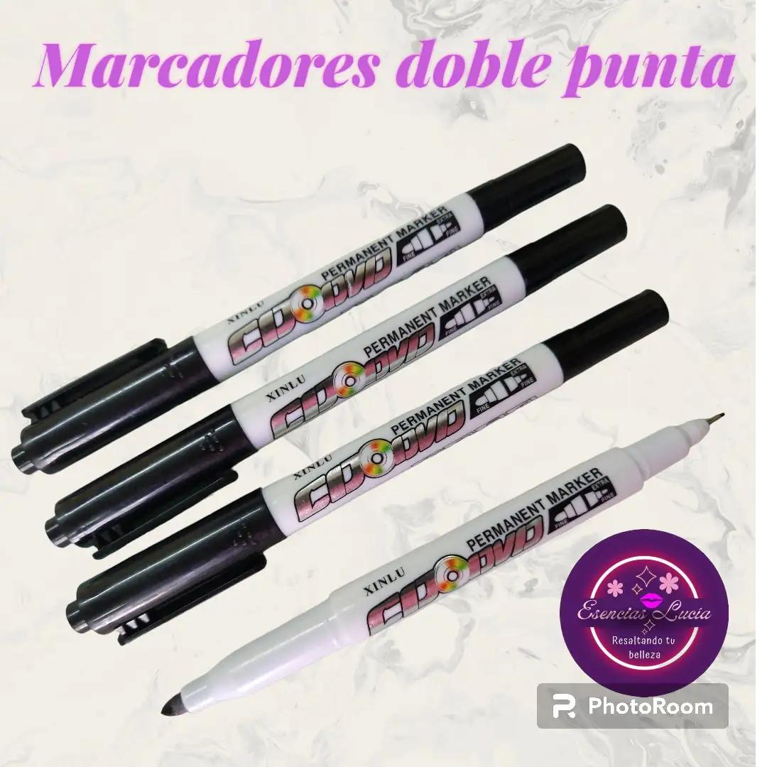 Marcador doble punta fina.