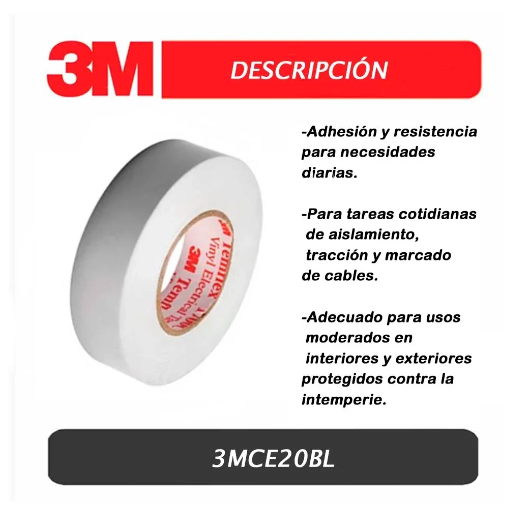 CINTA AISLANTE 3M BLANCO 1700 - 20 YARD X 19MM