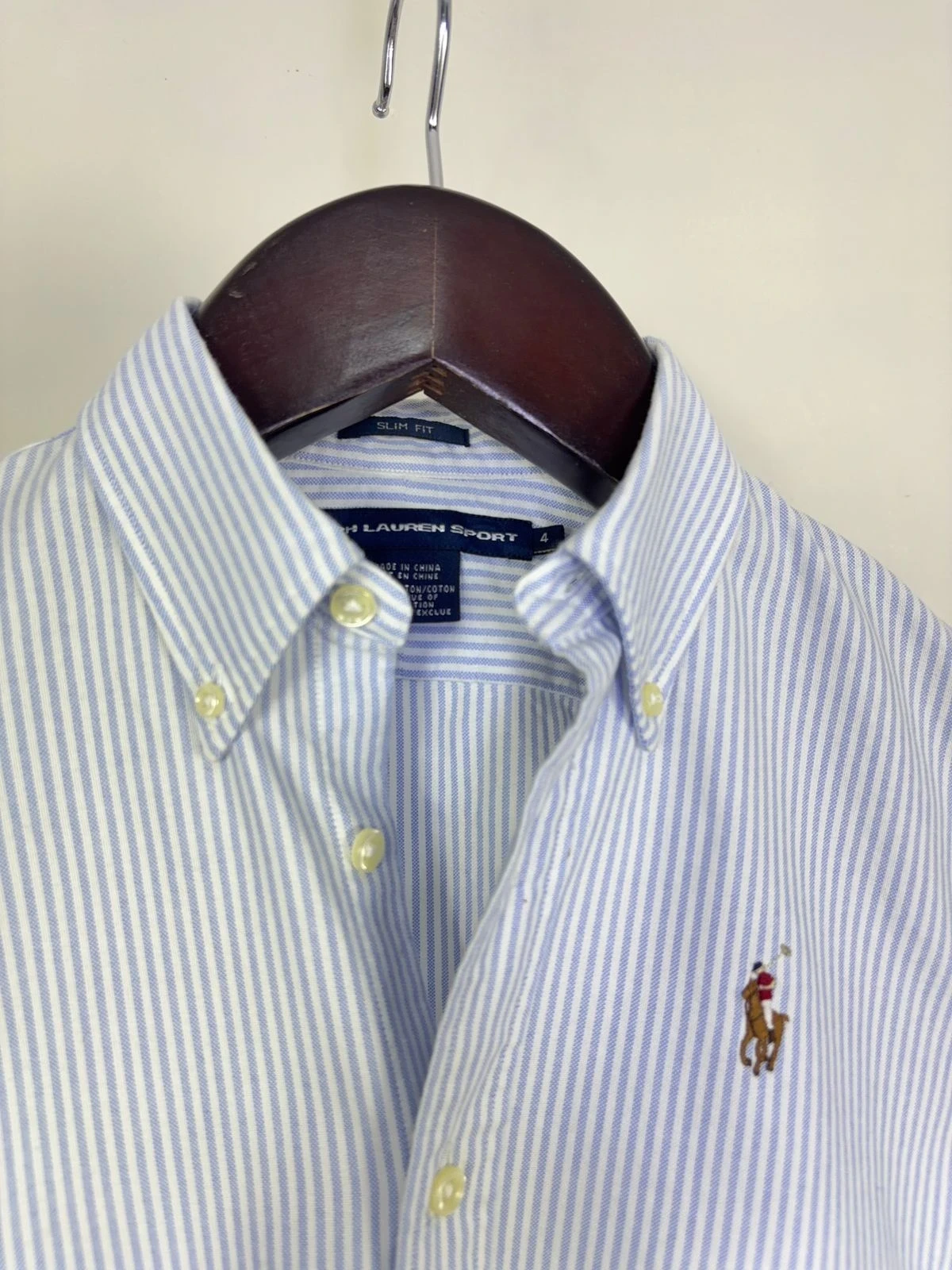 RALPH LAUREN SPORT SLIM FIT STRIPED OXFORD SHIRT 4