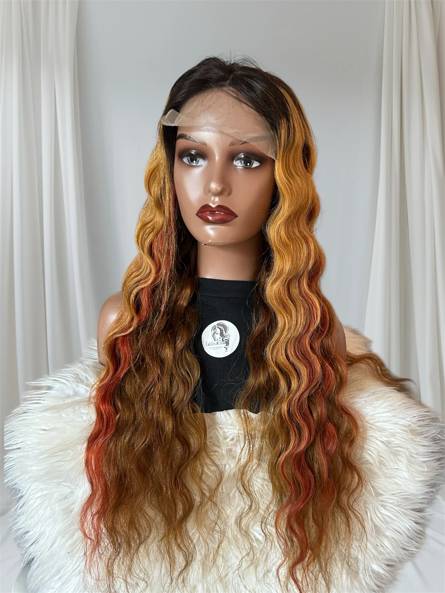 Peluca cabello humano de 30”  ondulada, frontla 5x5  3