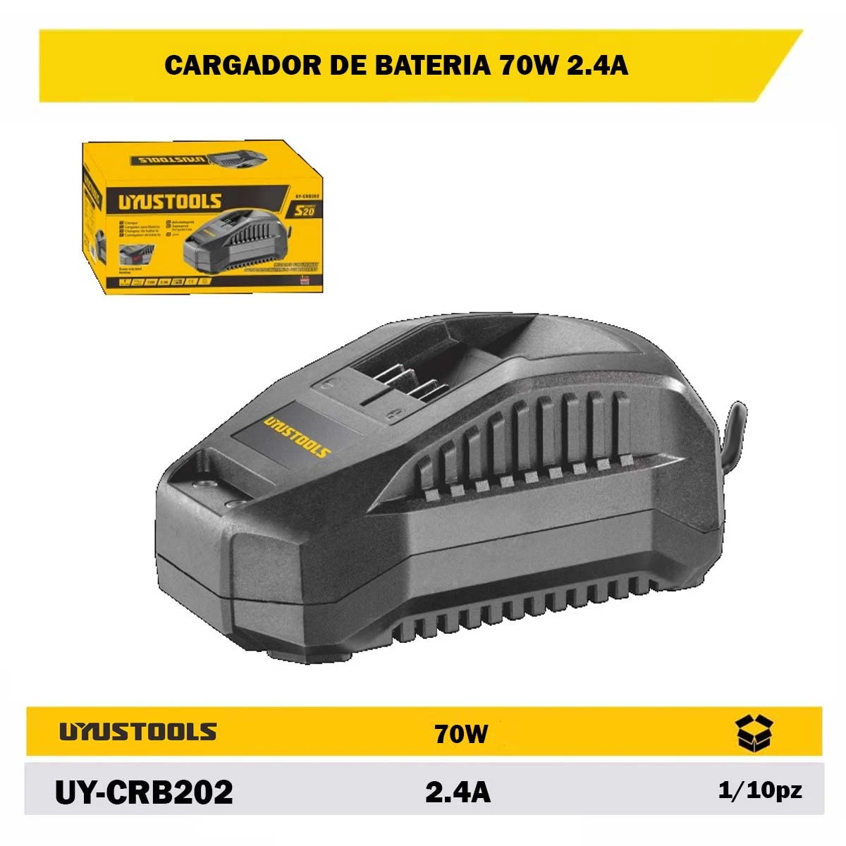 CARGADOR DE BATERIA 70W 2.4A 