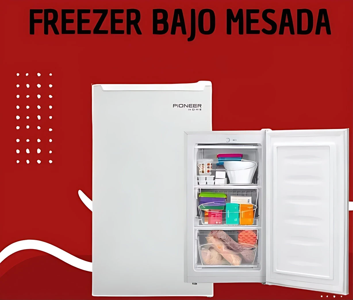 FREEZER BAJO MESADA PIONEER 80LTS BLANCO