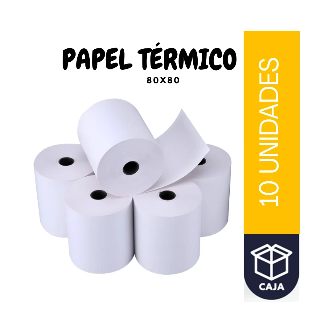 PACK ROLLO PAPEL TÉRMICO 80X80 10U