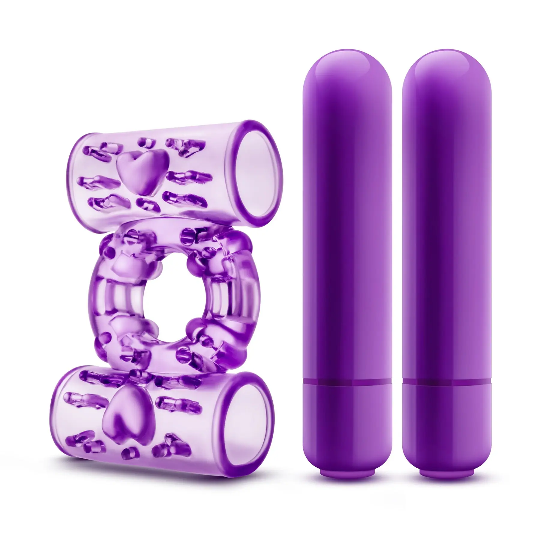 PLAY WITH ME - DOUBLE PLAY - DUAL VIBRATING COCK RING - PURPLE 3