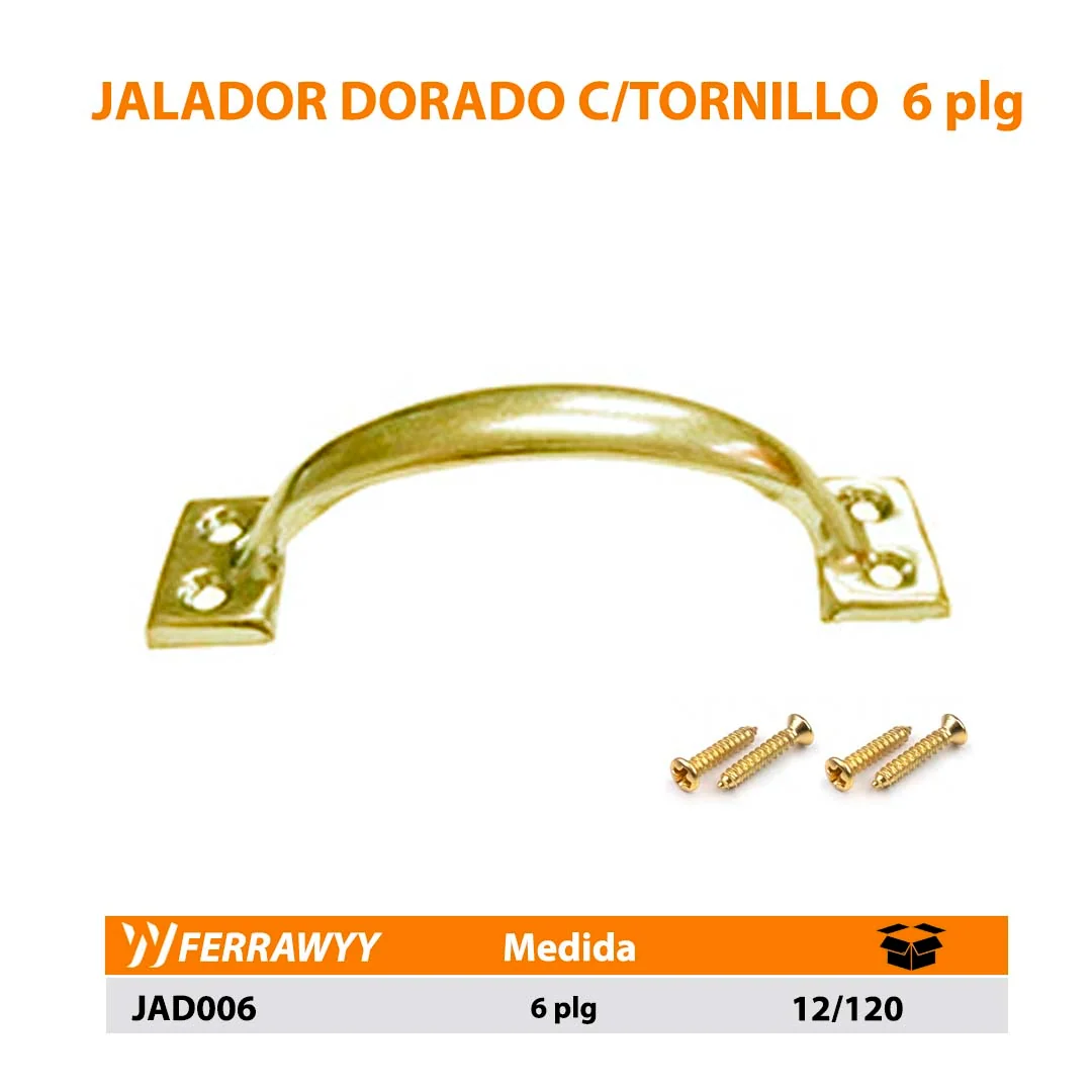 JALADOR DORADO C/TORNILLO ECO 6"