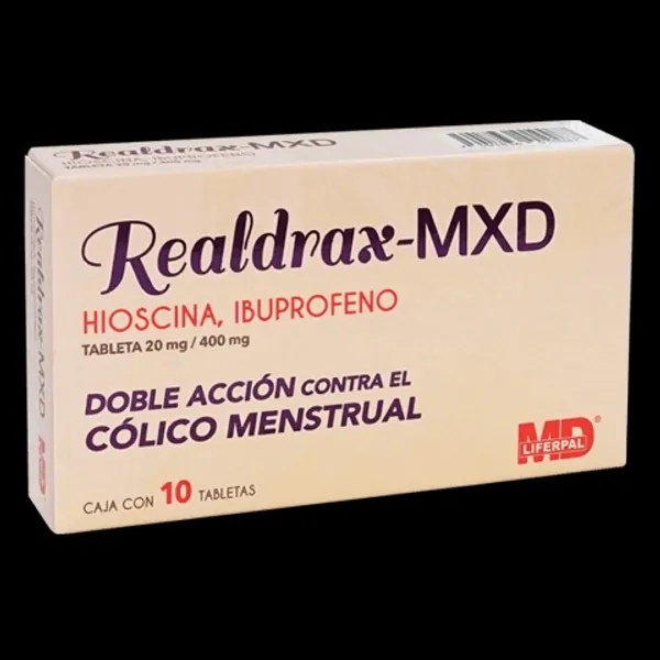 Realdrax mxd/hioscina/ibuprofeno-20mg-400mg