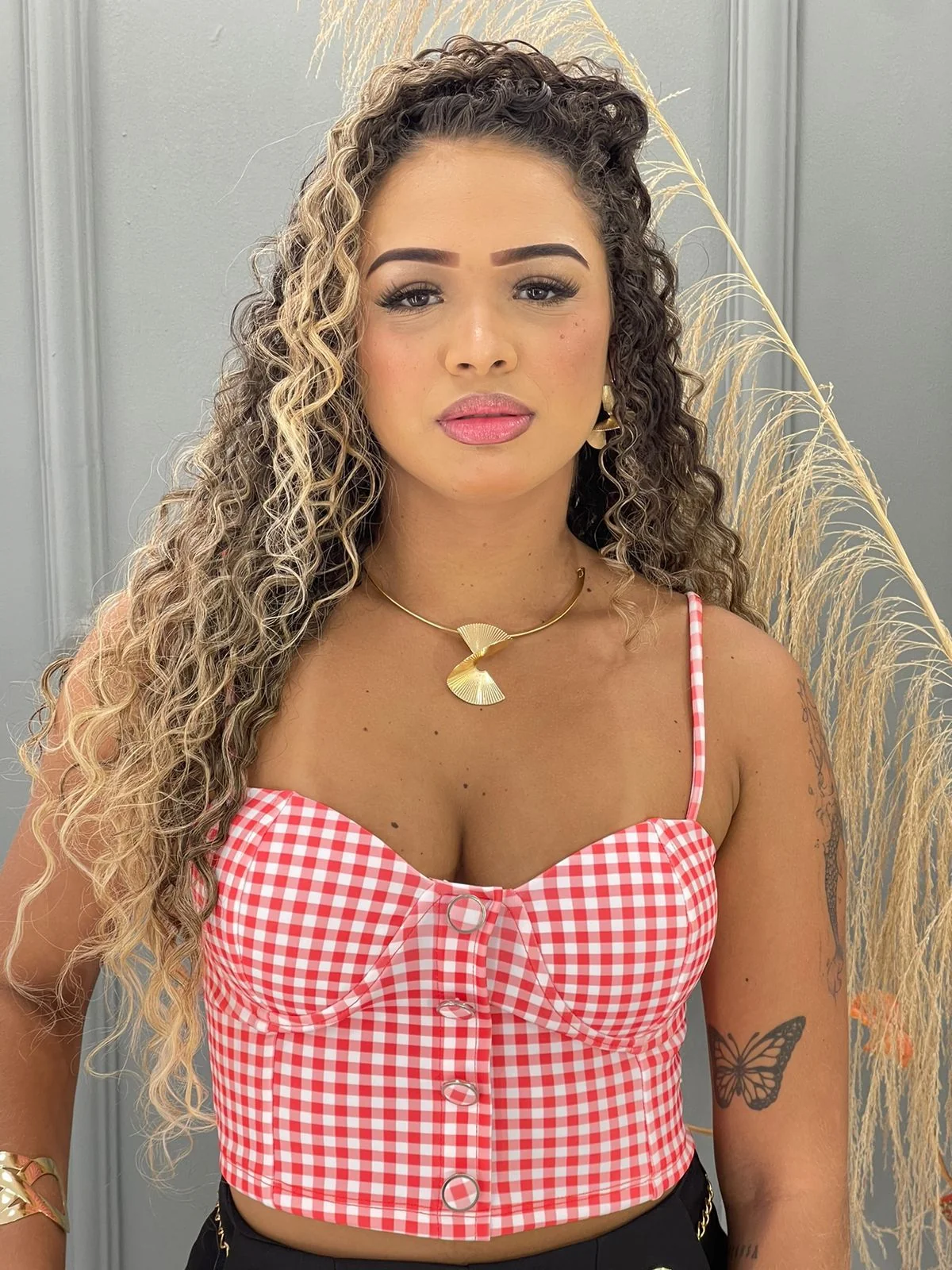 Cropped xadrez de luxo 10