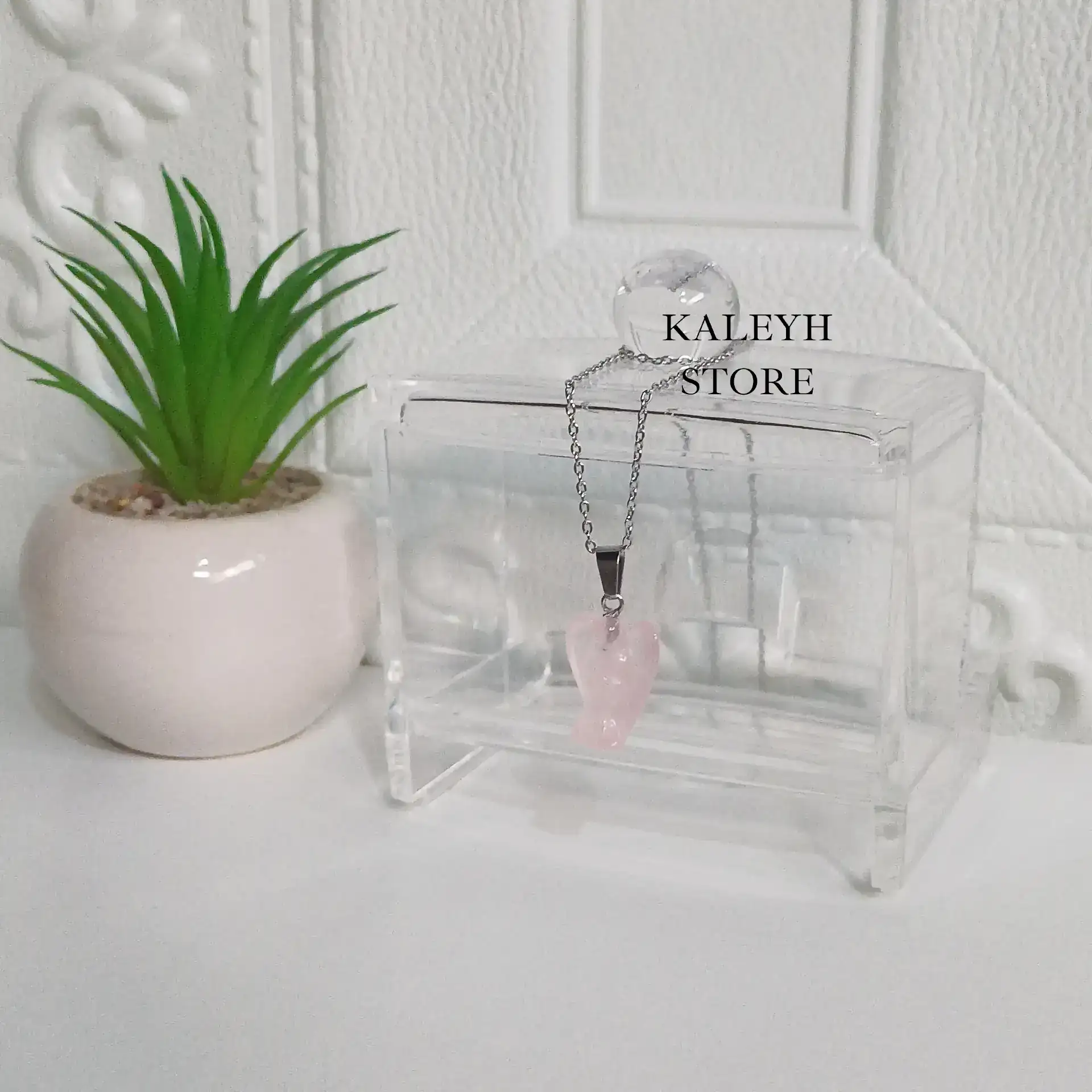 Collar Angel Cuarzo Rosa