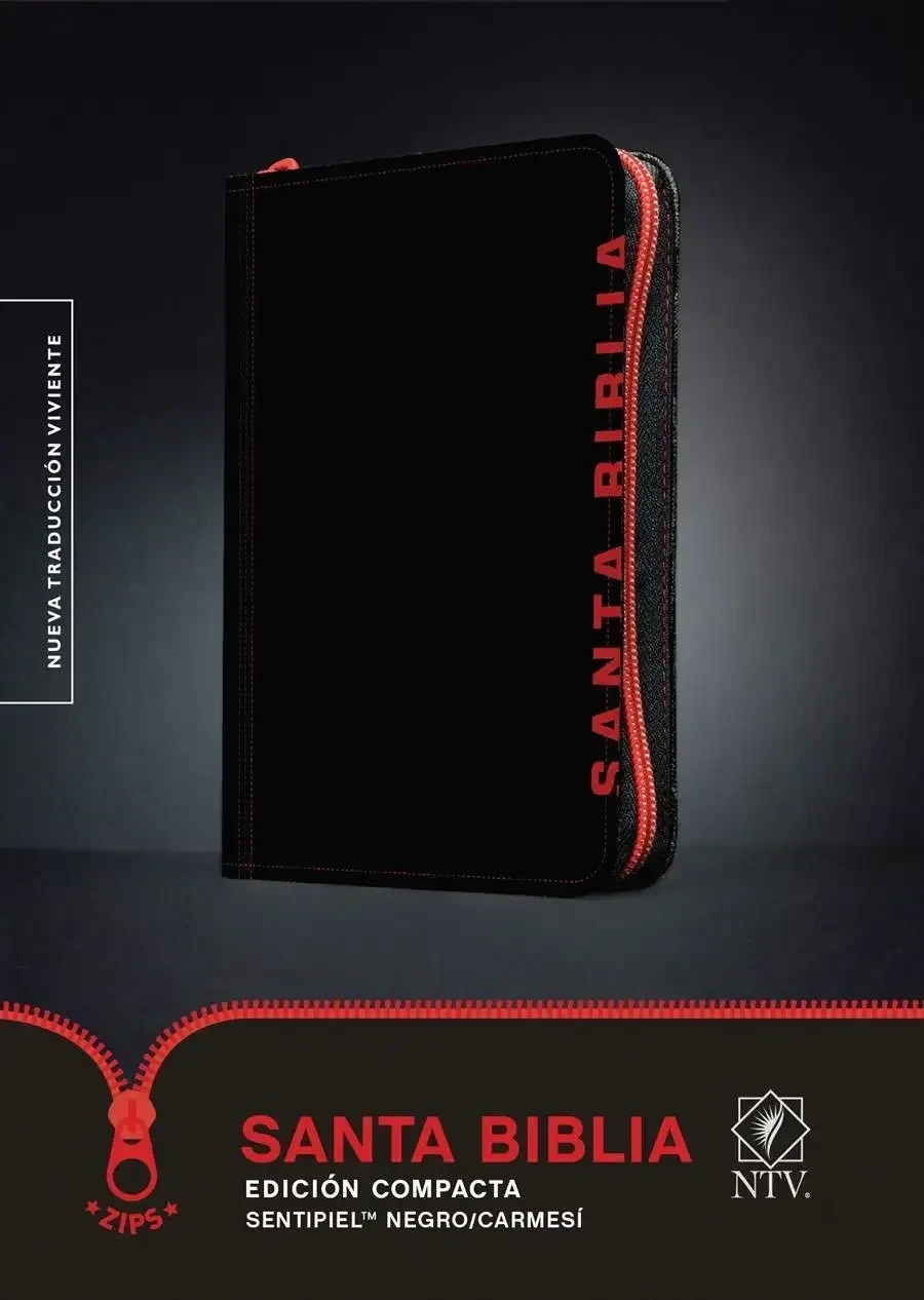 Biblia NTV compacta imit piel negro carmesi 3