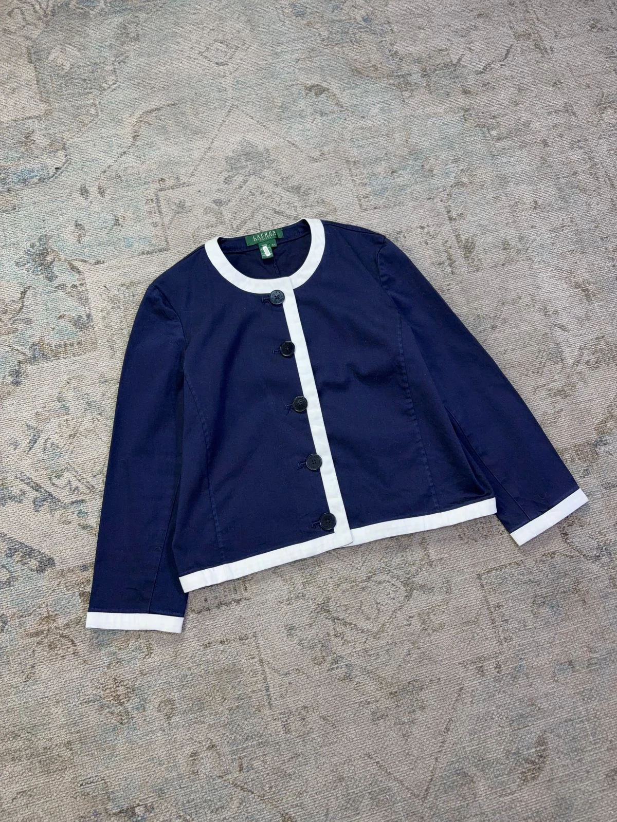 LAUREN RALPH LAUREN NAVY CONTRAST BLAZER / JACKET