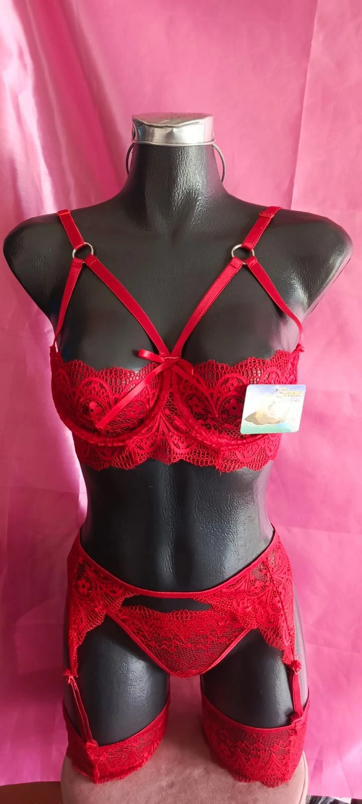 Coordinado Rojo  Con Liguero  