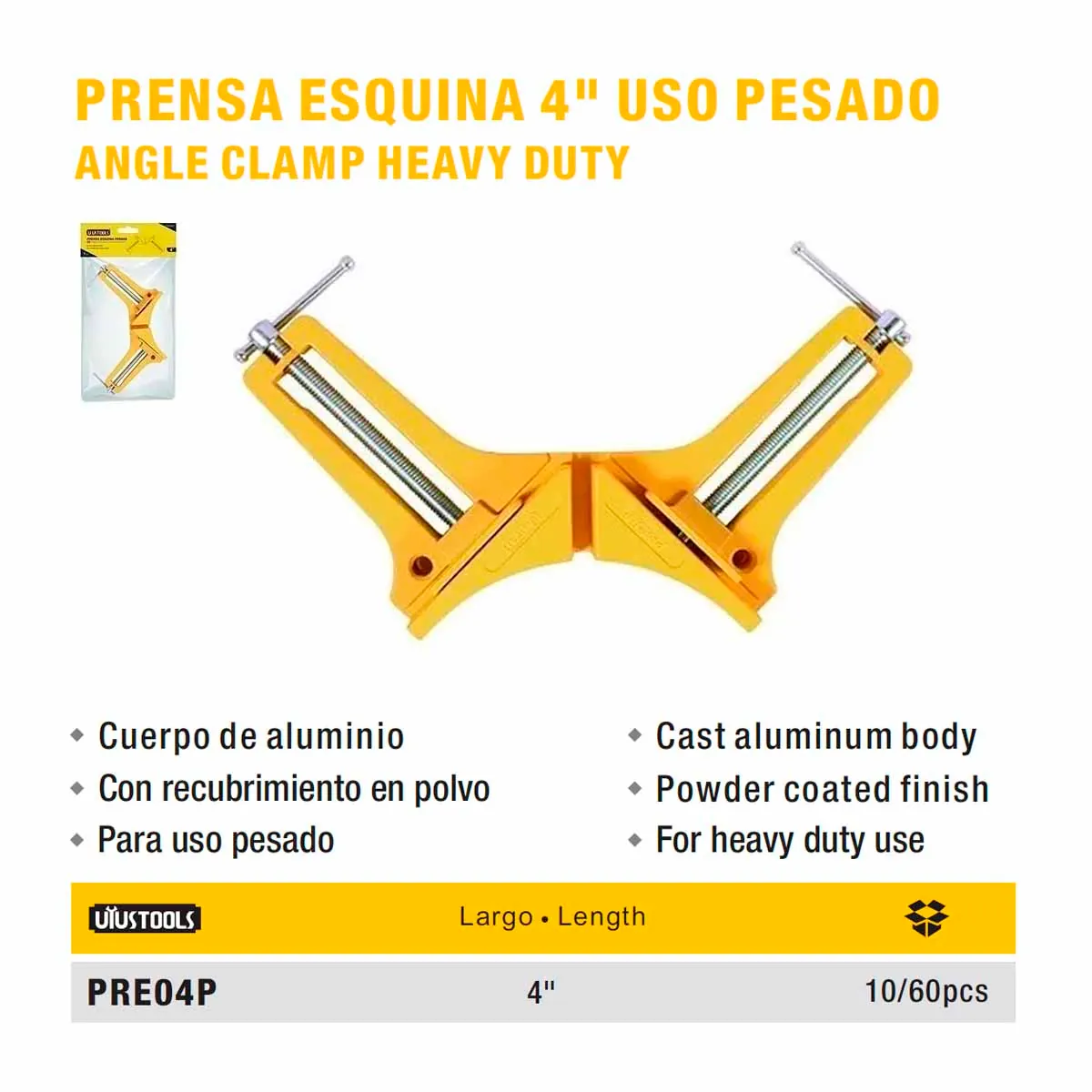 PRENSA ESQUINA PESADA UYUST de 4"