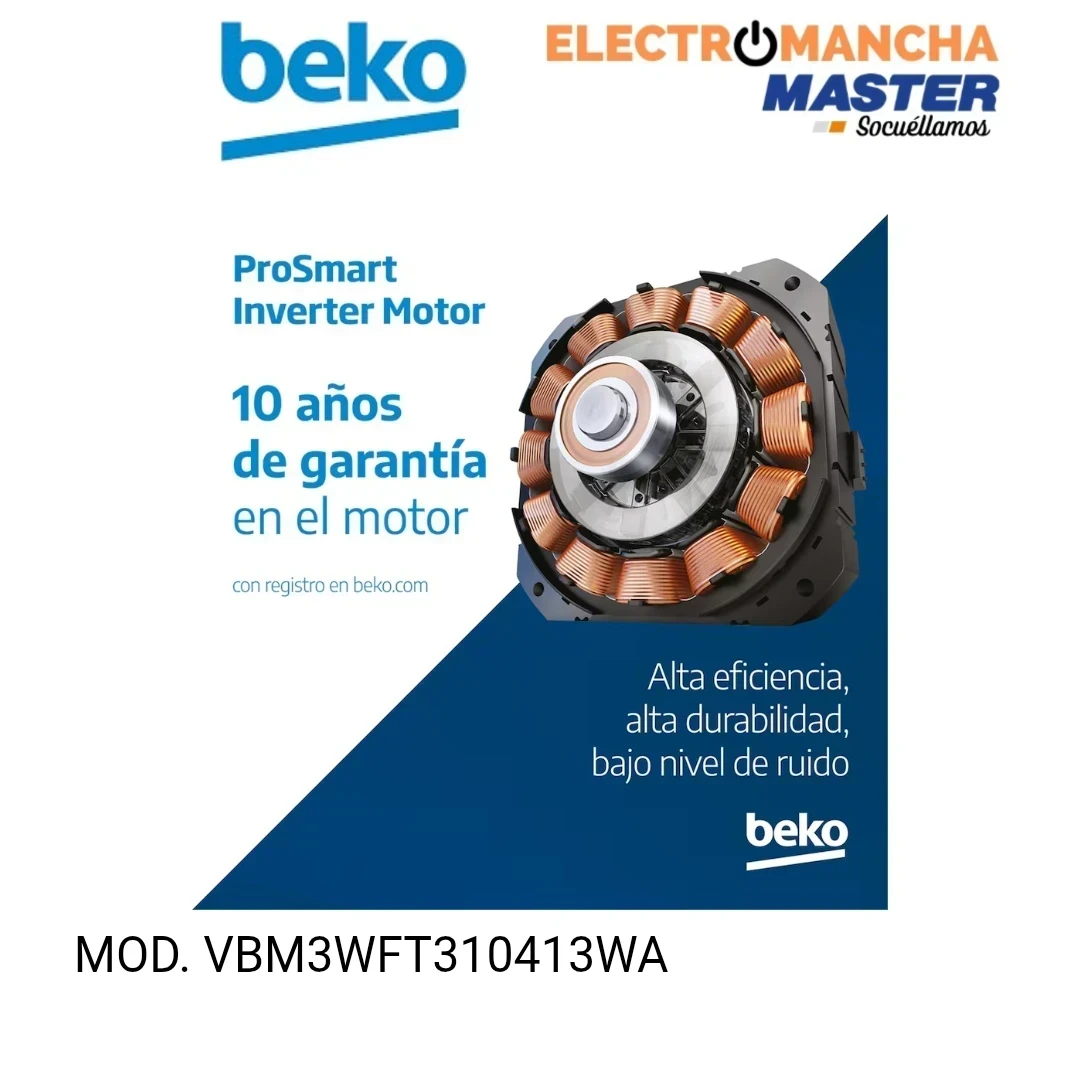 LAVADORA BEKO VBM3WFT310413WA 10 KG. 1400 RPM A 10