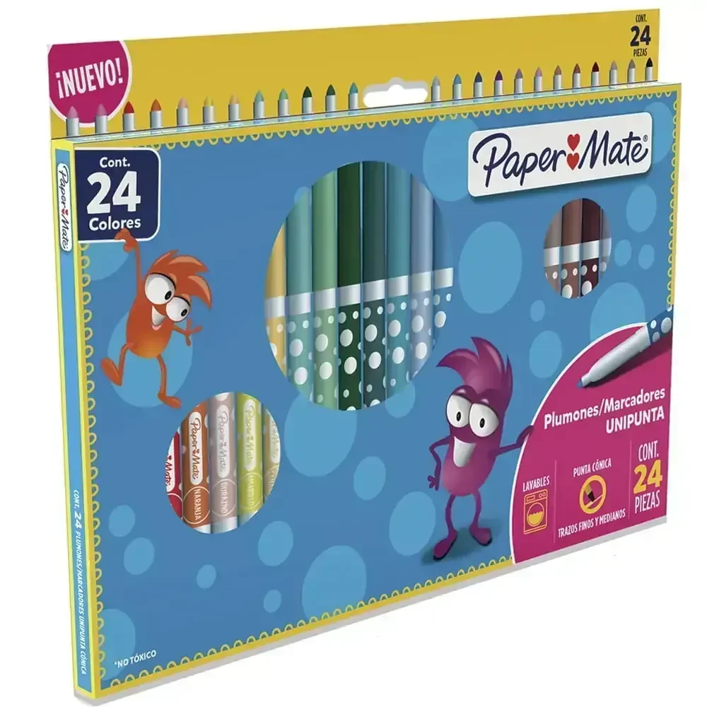 Papermate  estuche con 24 plumines de colores 