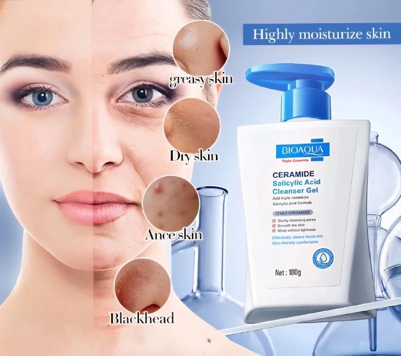 Gel Limpiador Facial de Ácido Salicílico y Ceramide Bioaqua  2