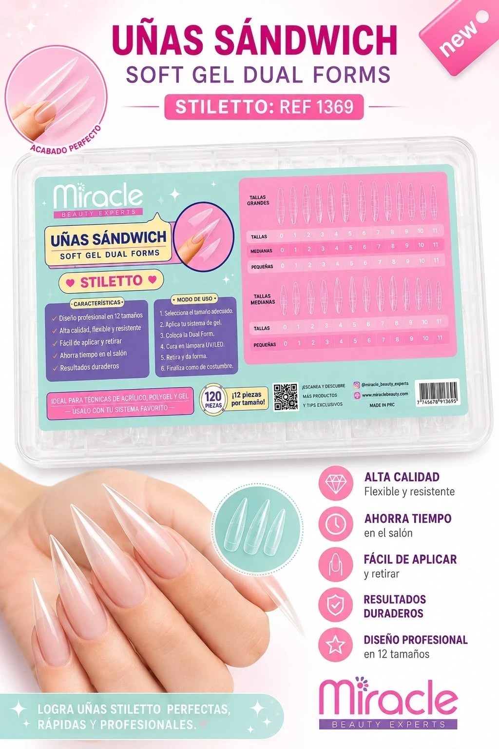 miracle caja unas sandwich soft gel dual forms stiletto 1369.jfif