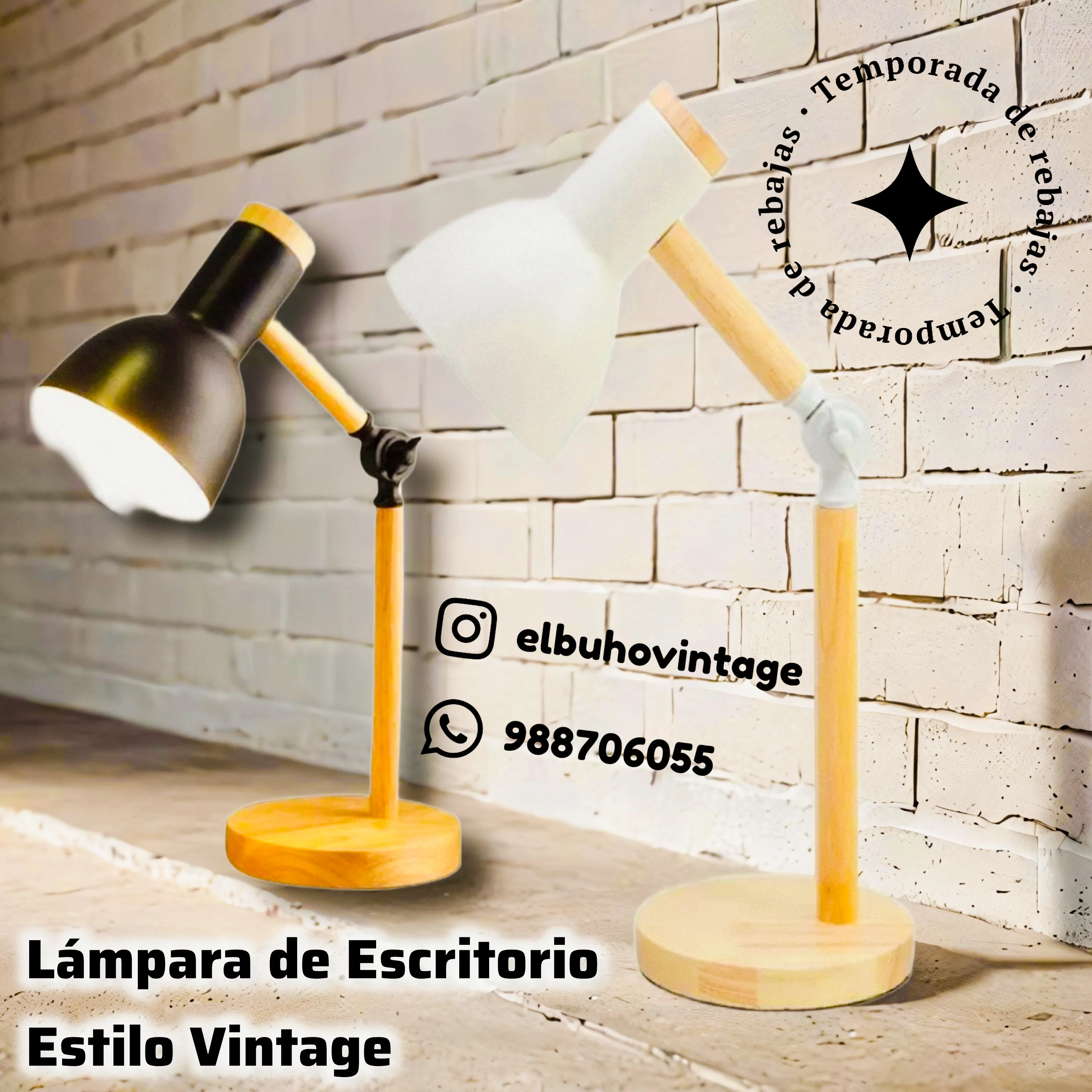 Lámpara de Escritorio Tipo Madera  8
