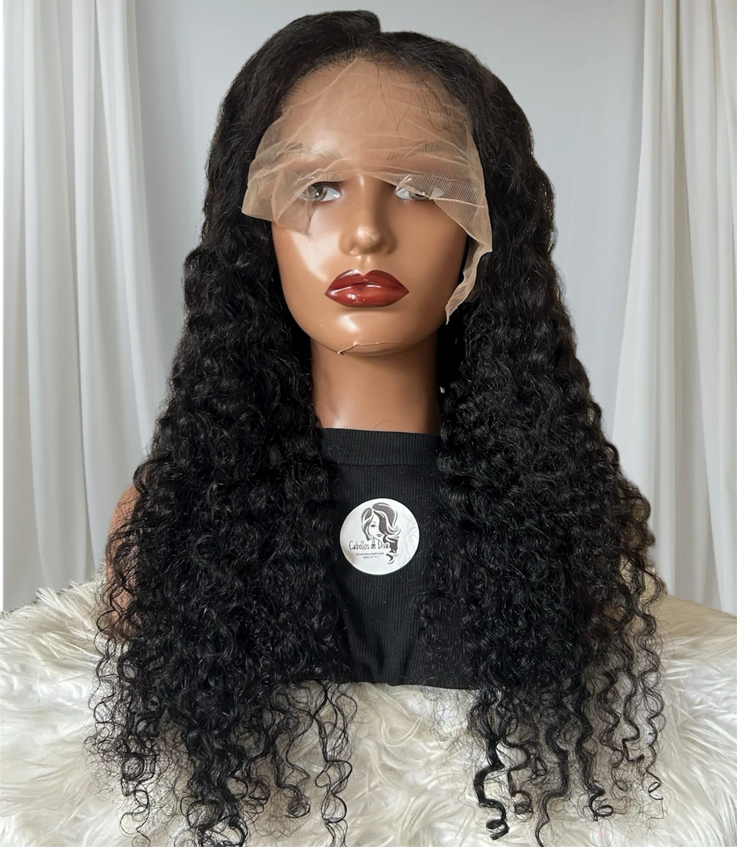 Peluca cabello humano kinky de 26 pulgadas, frontal lace 13x4, densidad media  3