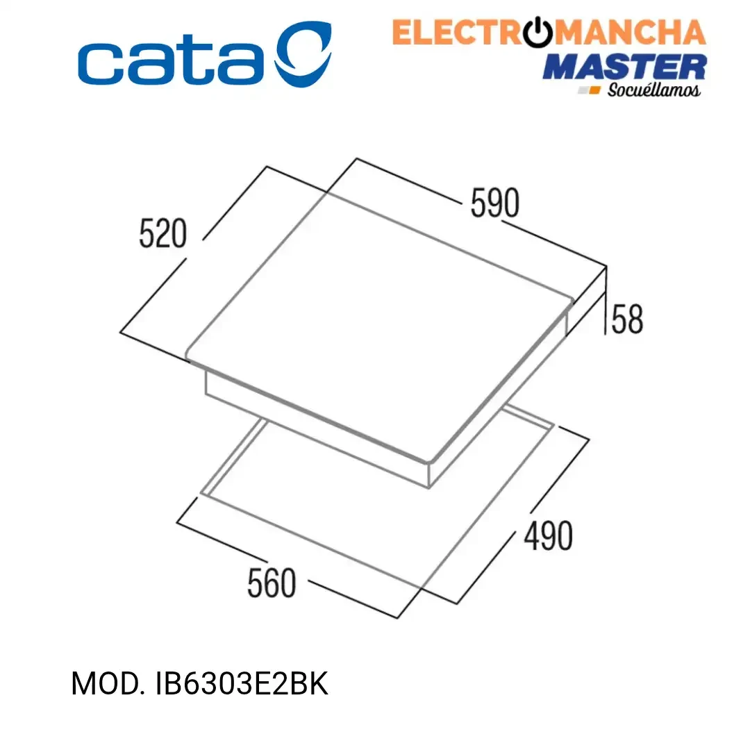 PLACA INDUCCION CATA IB6303E2BK 3 FUEGOS  2