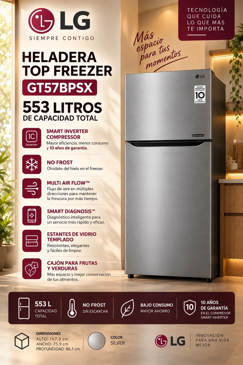 HELADERA LG TOP INVERTER 553L CONSULTAR DISPONIBILIDAD  CON EL VENDEDOR
