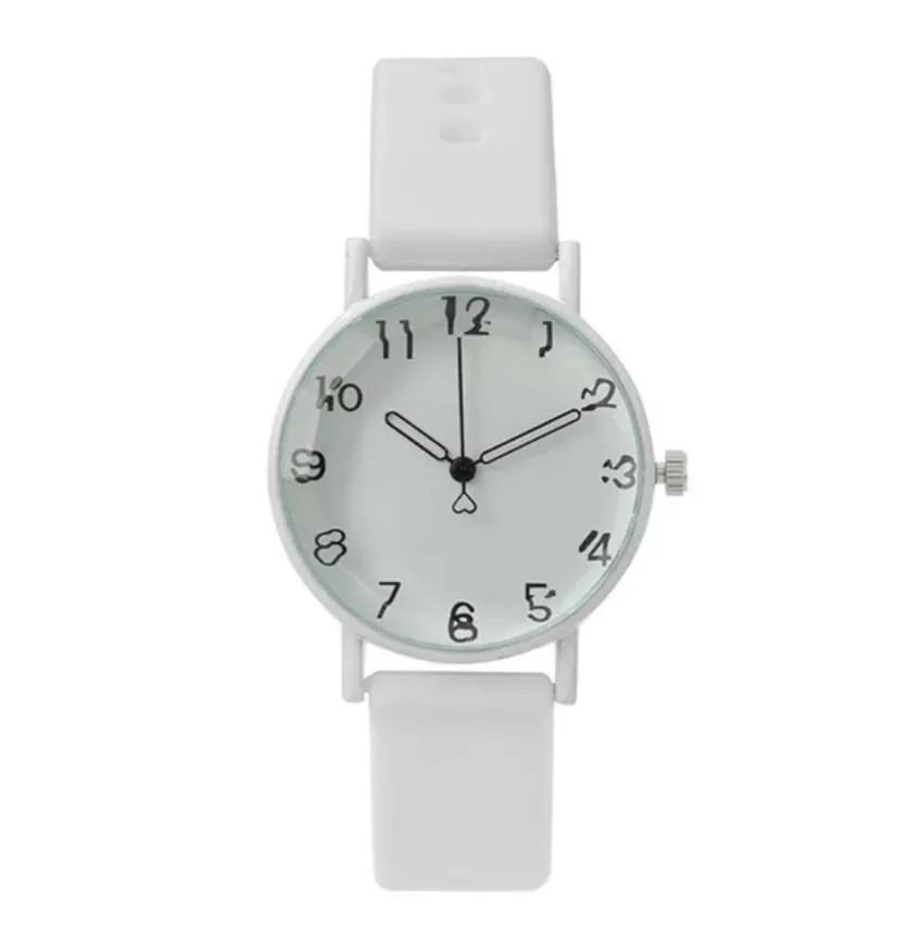 Reloj Pulso Goma Analogo Segundero Corazon Blanco 3